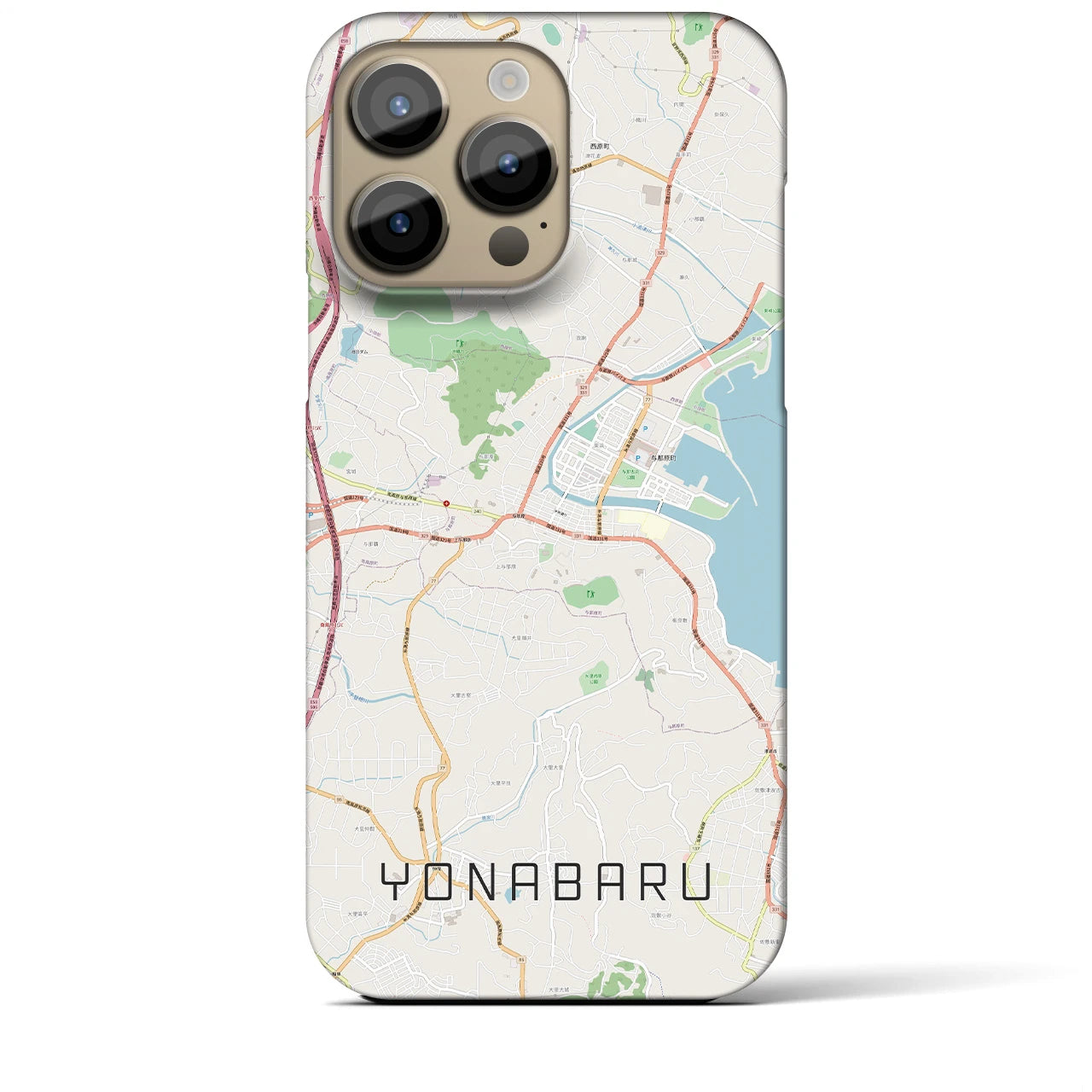 【与那原(沖縄県)】地図柄iPhoneケース(バックカバータイプ)