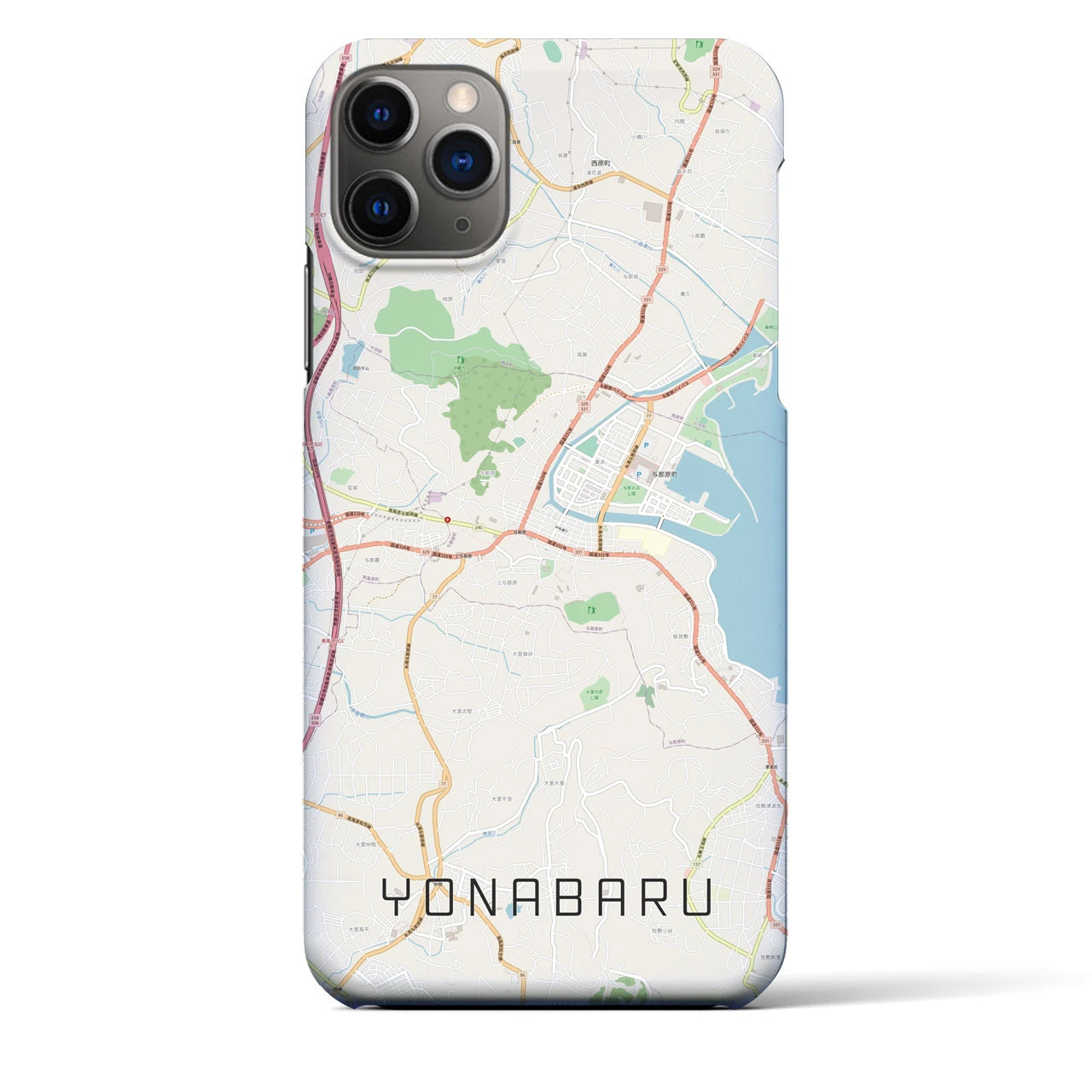 【与那原(沖縄県)】地図柄iPhoneケース(バックカバータイプ)