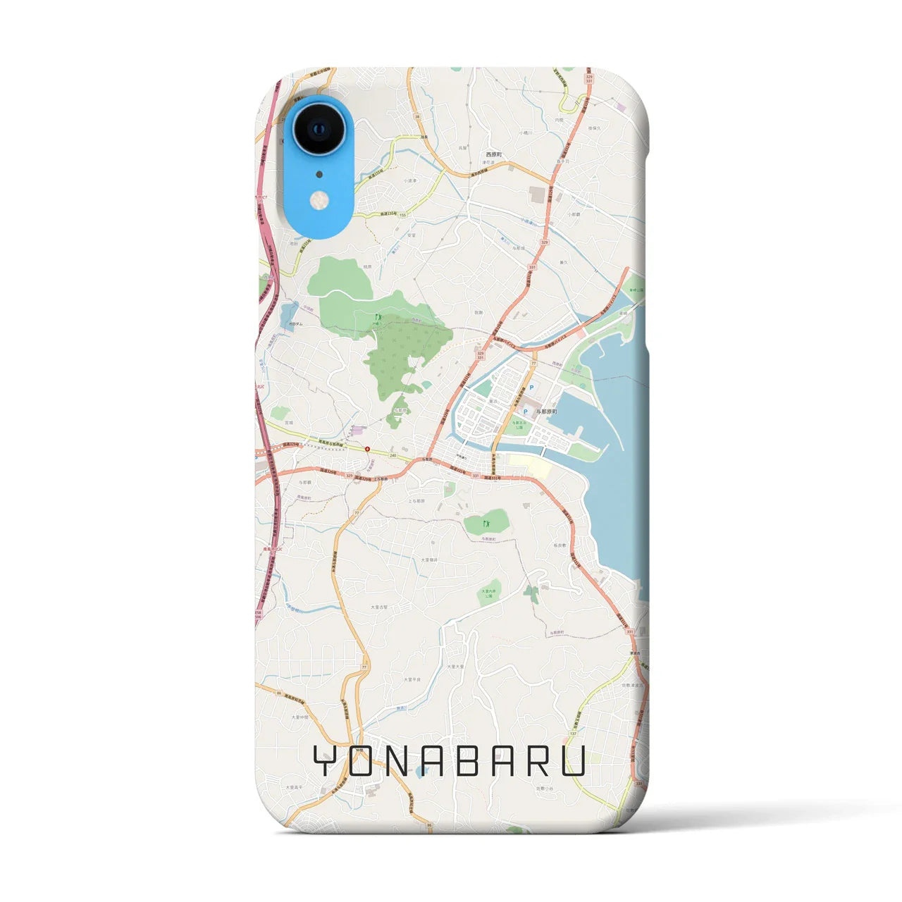 【与那原(沖縄県)】地図柄iPhoneケース(バックカバータイプ)