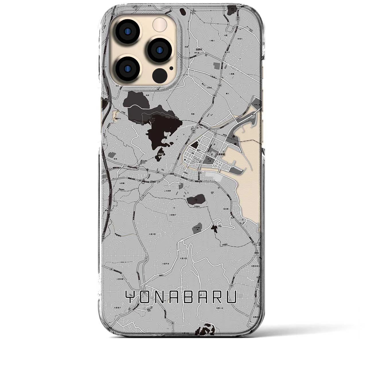 【与那原(沖縄県)】地図柄iPhoneケース(クリアタイプ)