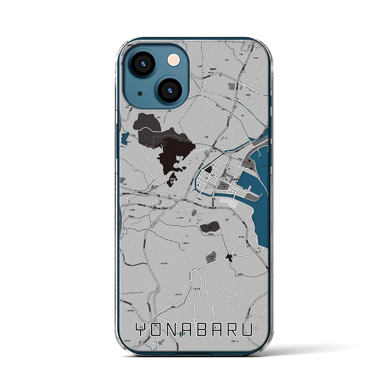 【与那原(沖縄県)】地図柄iPhoneケース(クリアタイプ)