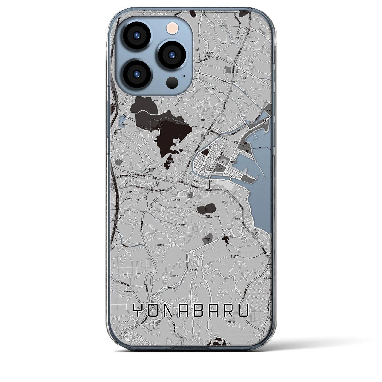 【与那原(沖縄県)】地図柄iPhoneケース(クリアタイプ)