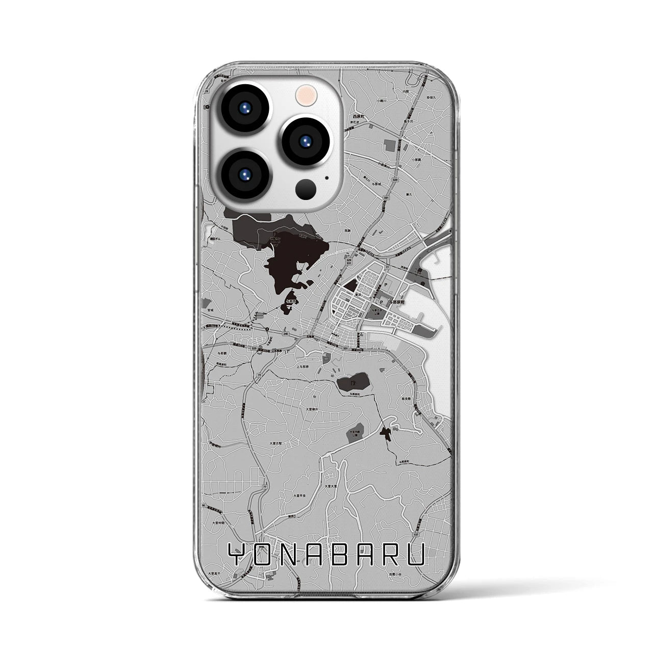 【与那原(沖縄県)】地図柄iPhoneケース(クリアタイプ)