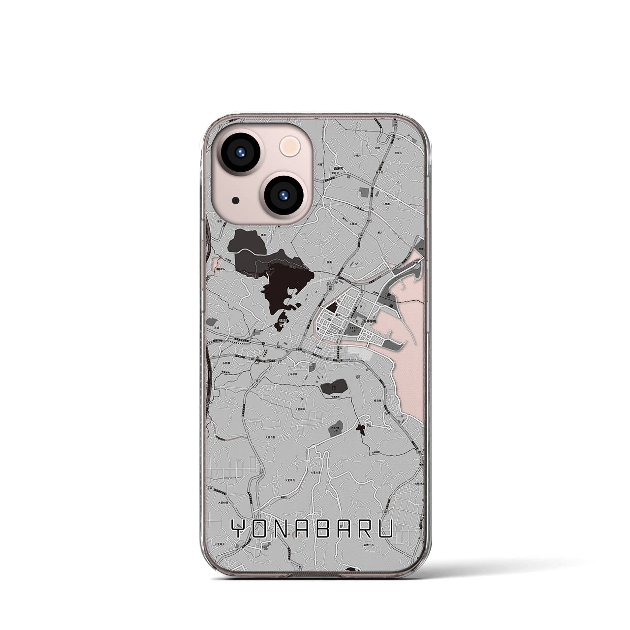 【与那原(沖縄県)】地図柄iPhoneケース(クリアタイプ)