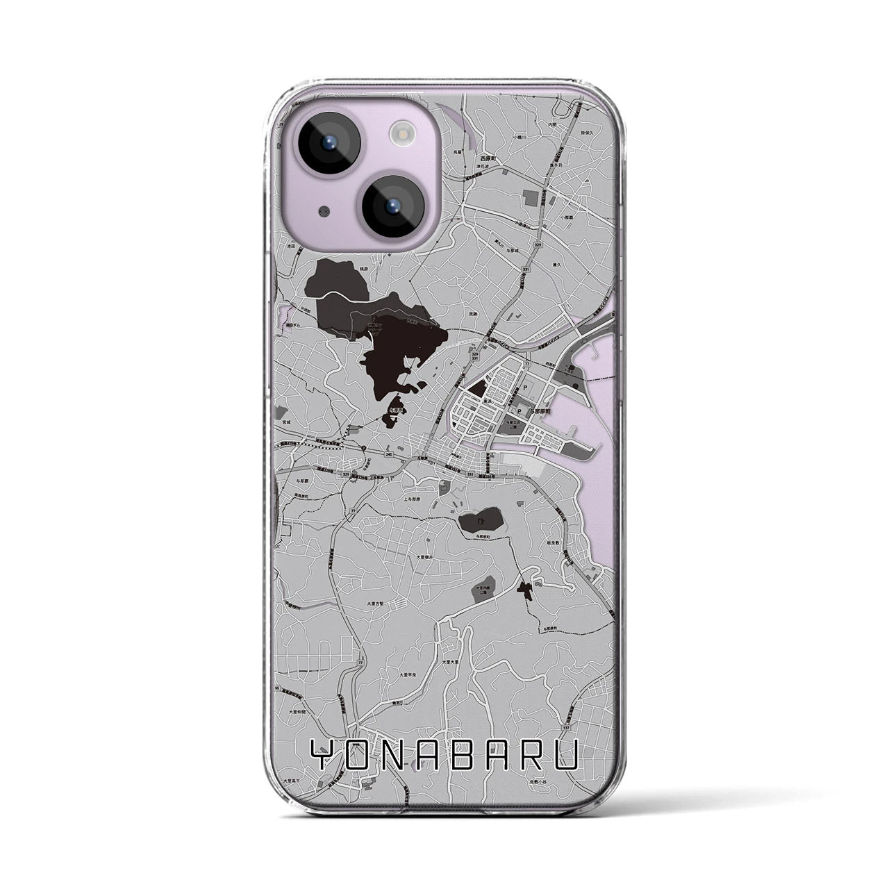 【与那原(沖縄県)】地図柄iPhoneケース(クリアタイプ)