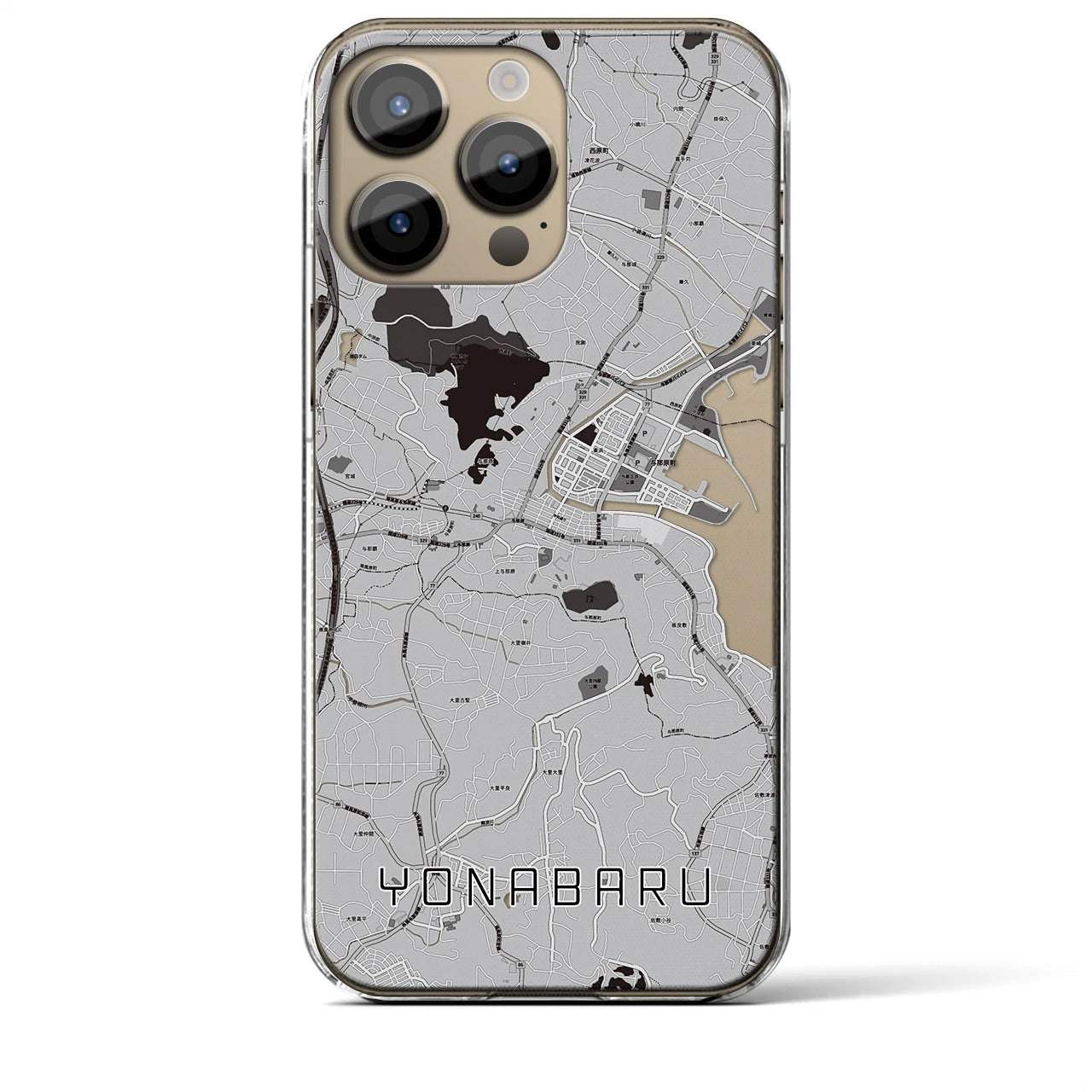 【与那原(沖縄県)】地図柄iPhoneケース(クリアタイプ)