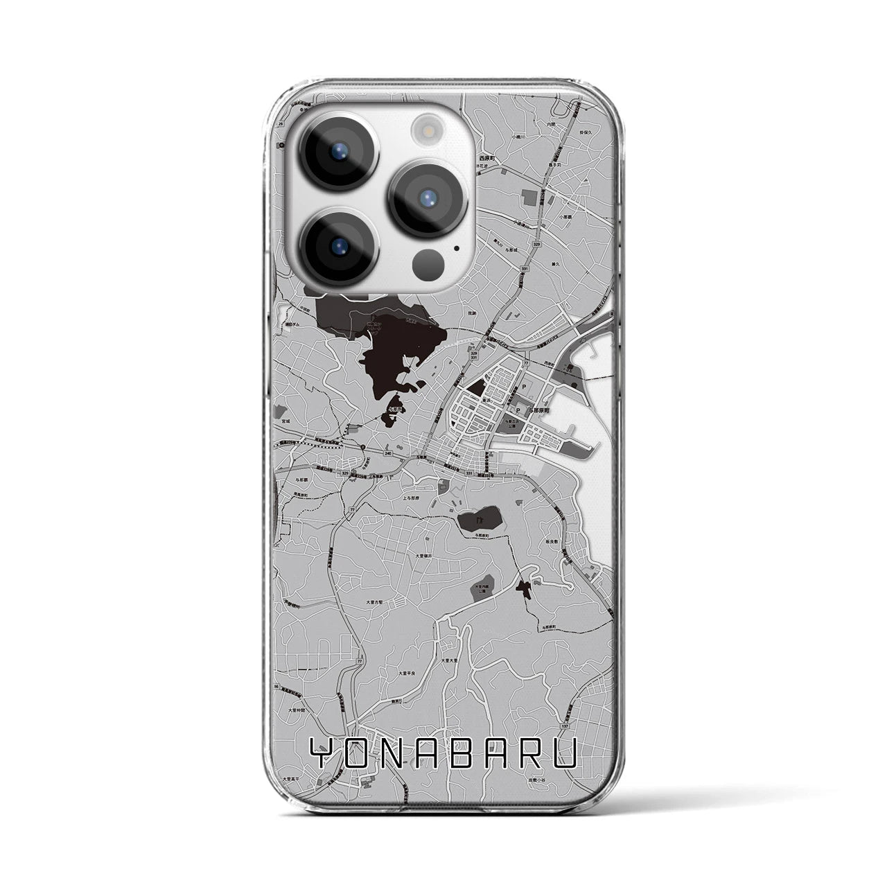 【与那原(沖縄県)】地図柄iPhoneケース(クリアタイプ)