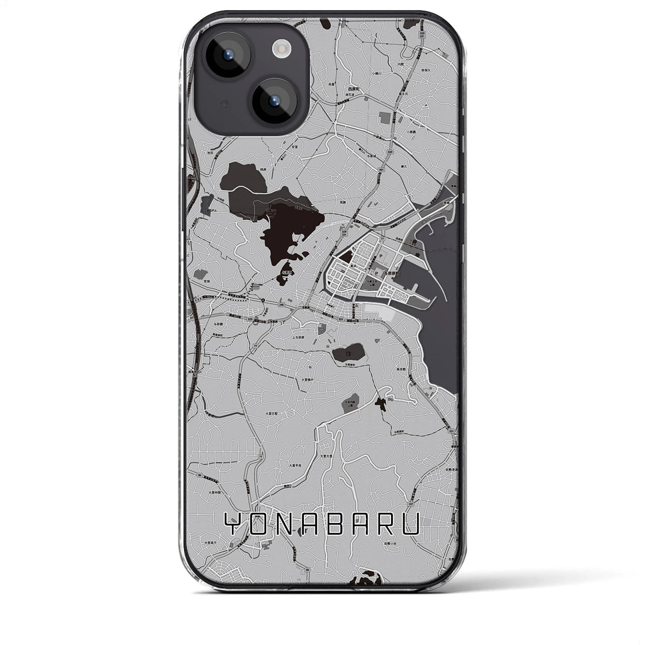 【与那原(沖縄県)】地図柄iPhoneケース(クリアタイプ)