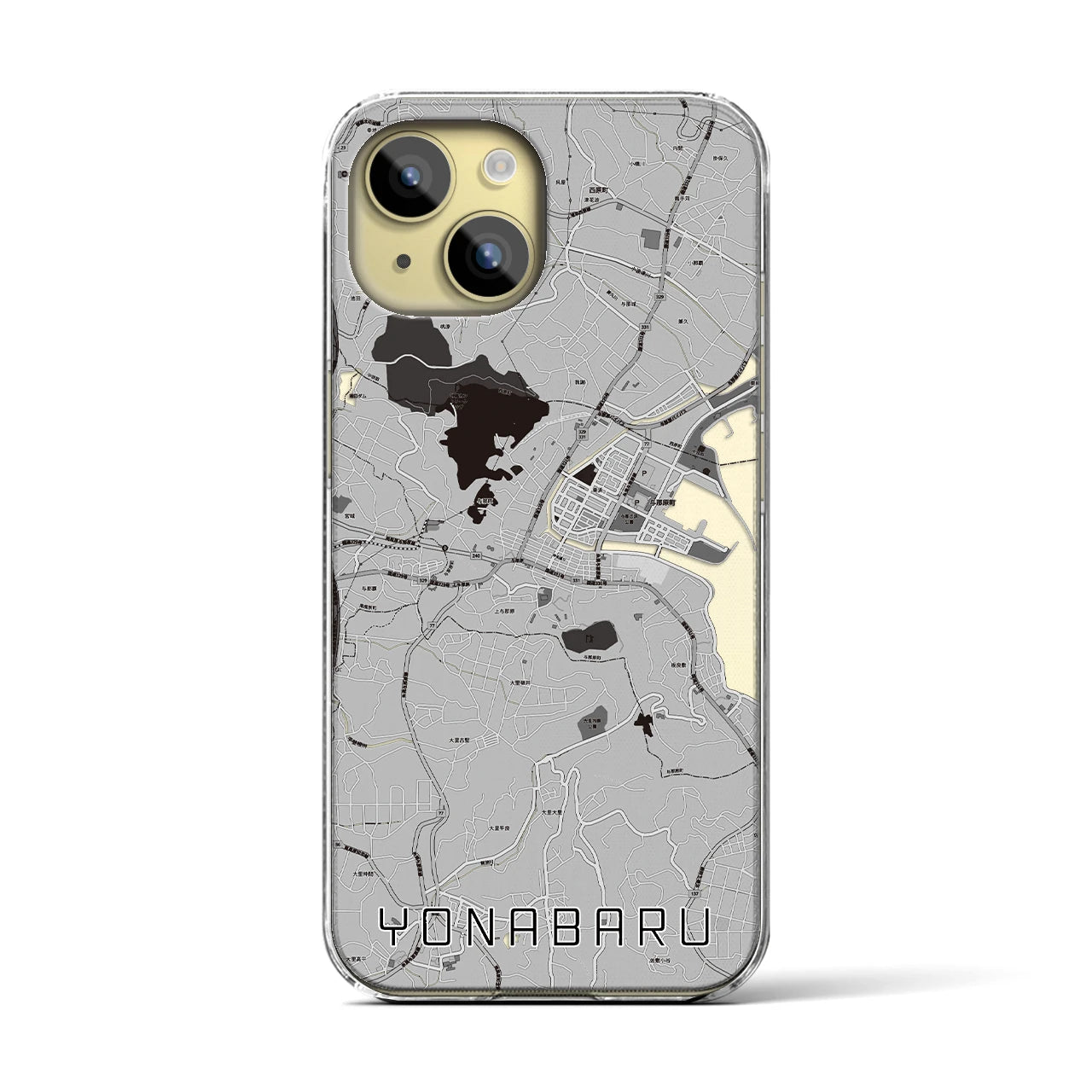 【与那原(沖縄県)】地図柄iPhoneケース(クリアタイプ)