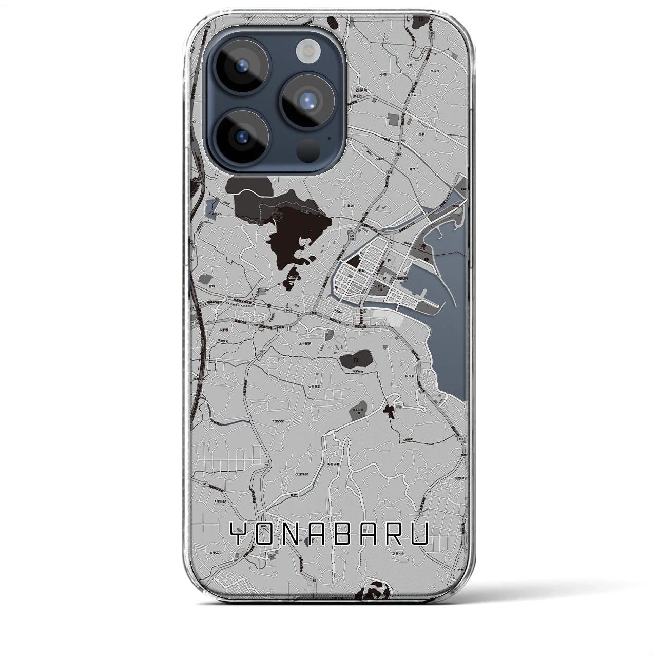 【与那原(沖縄県)】地図柄iPhoneケース(クリアタイプ)