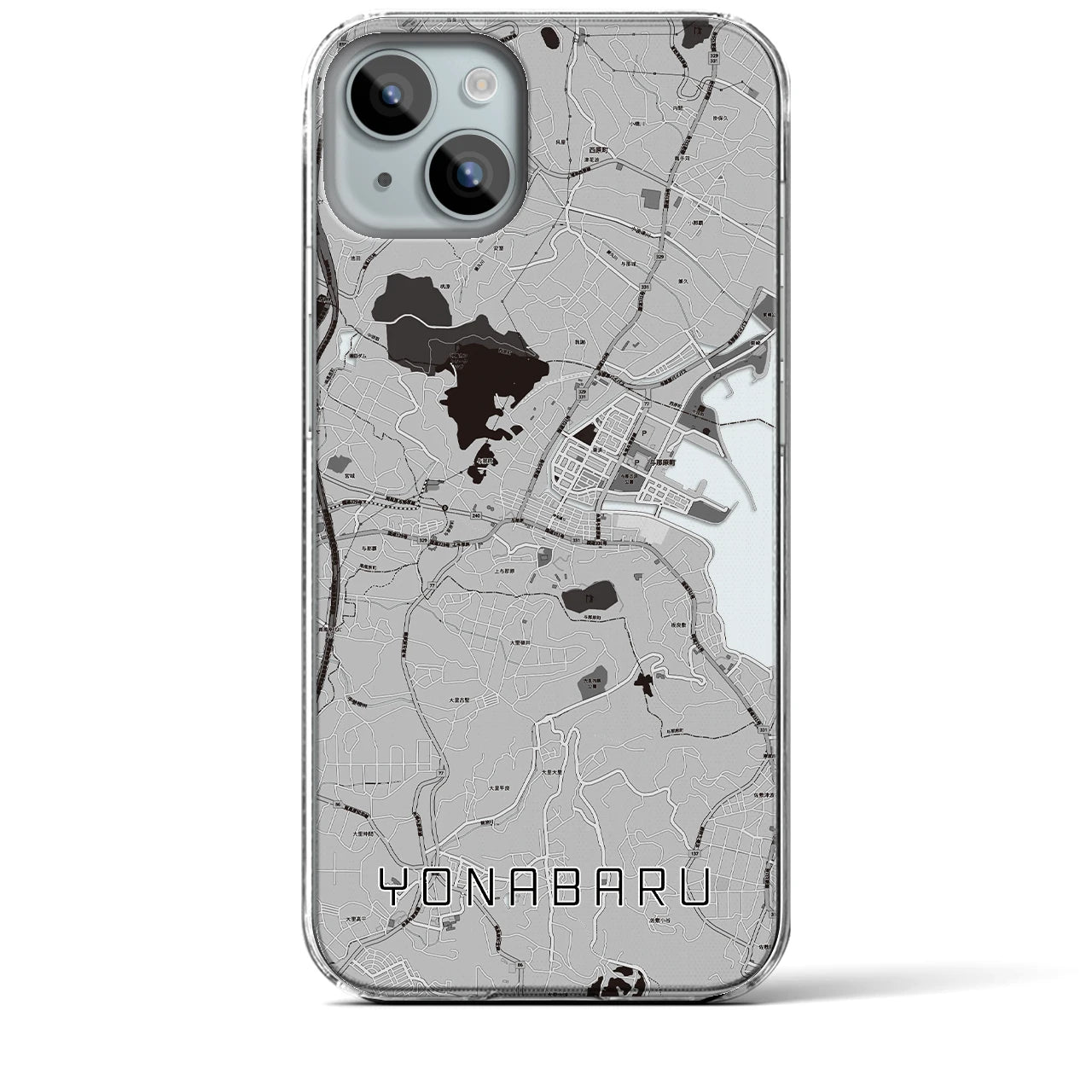 【与那原(沖縄県)】地図柄iPhoneケース(クリアタイプ)