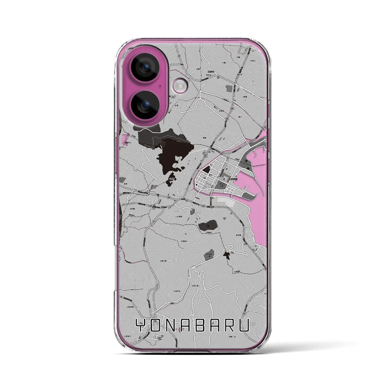 【与那原(沖縄県)】地図柄iPhoneケース(クリアタイプ)