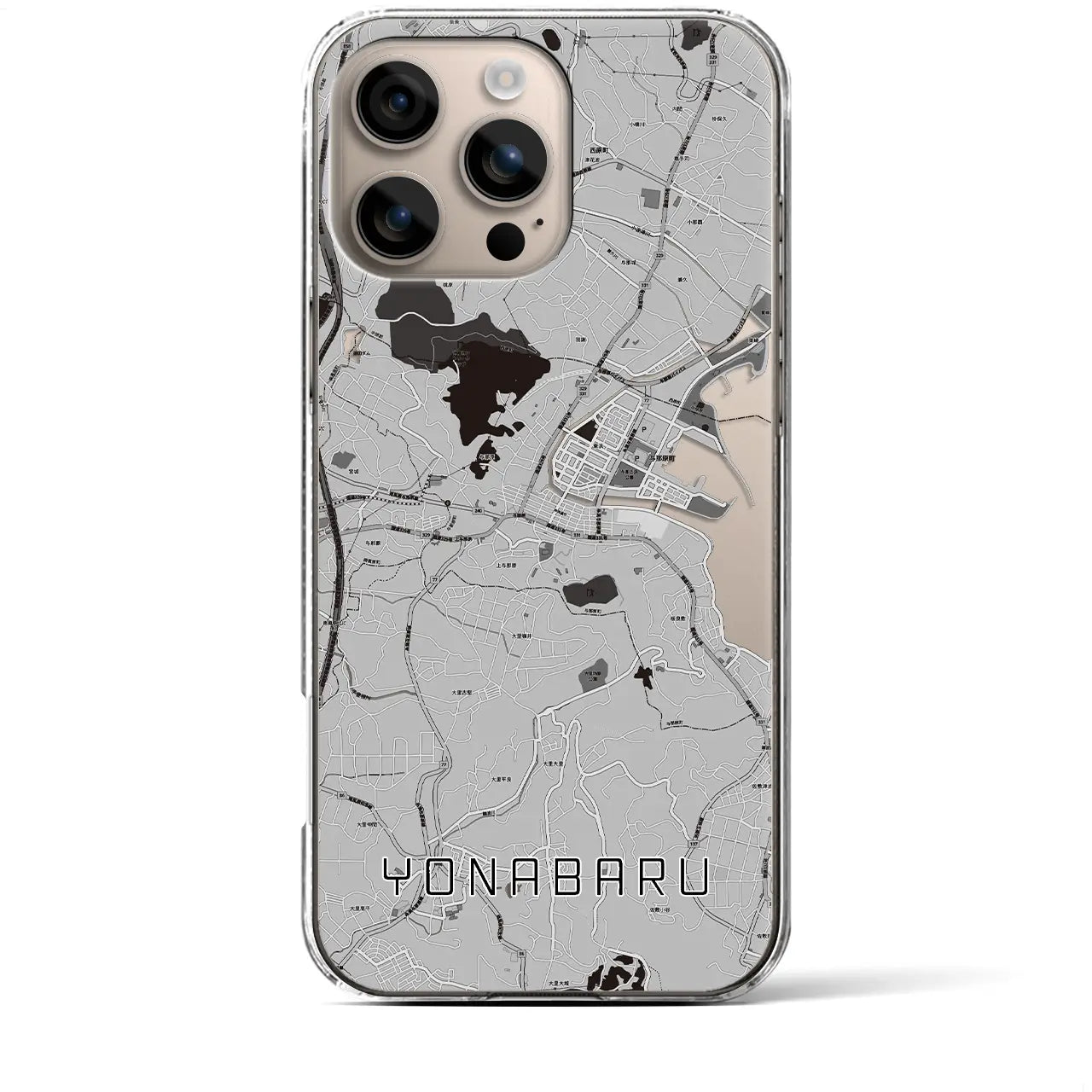 【与那原(沖縄県)】地図柄iPhoneケース(クリアタイプ)