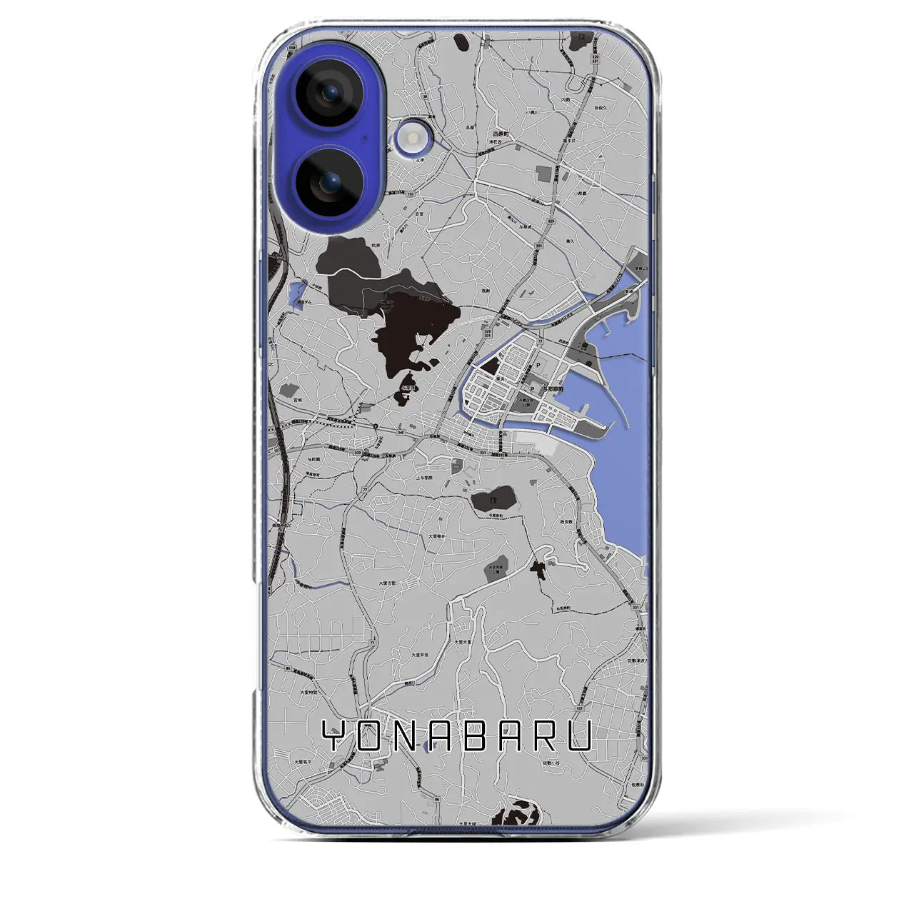 【与那原(沖縄県)】地図柄iPhoneケース(クリアタイプ)