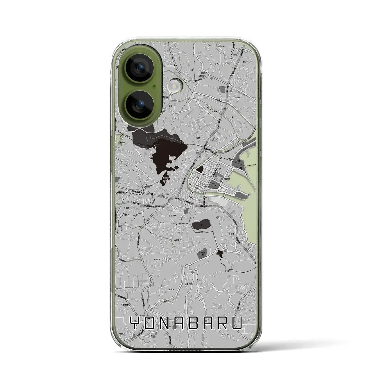 【与那原(沖縄県)】地図柄iPhoneケース(クリアタイプ)