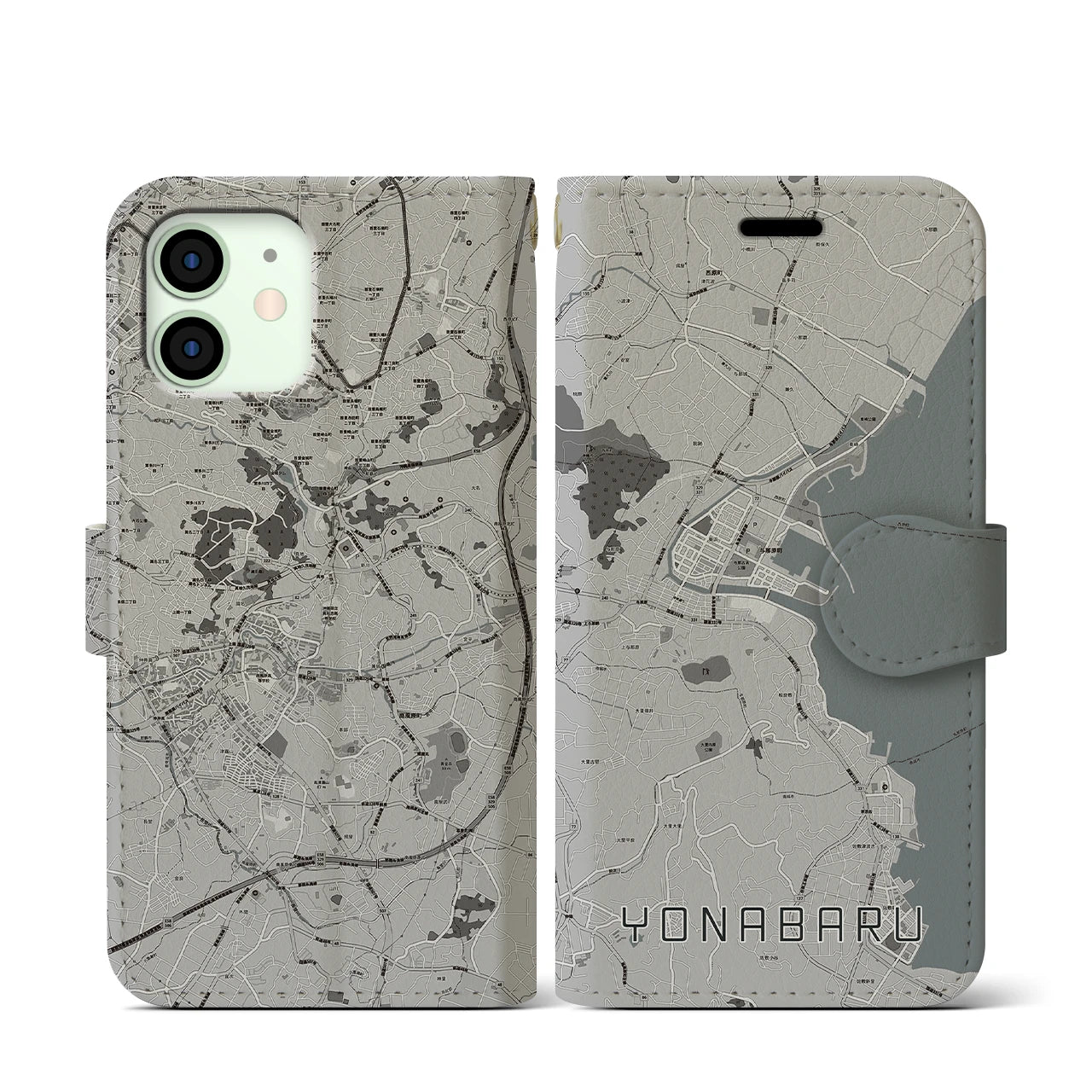 【与那原(沖縄県)】地図柄iPhoneケース(手帳タイプ)