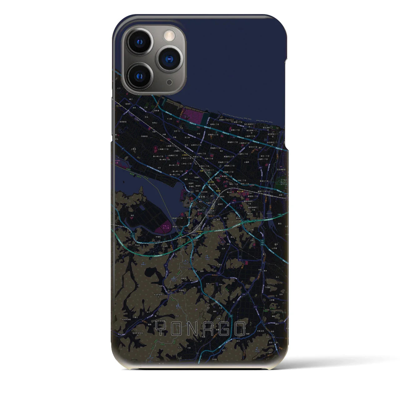【米子(鳥取県)】地図柄iPhoneケース(バックカバータイプ)