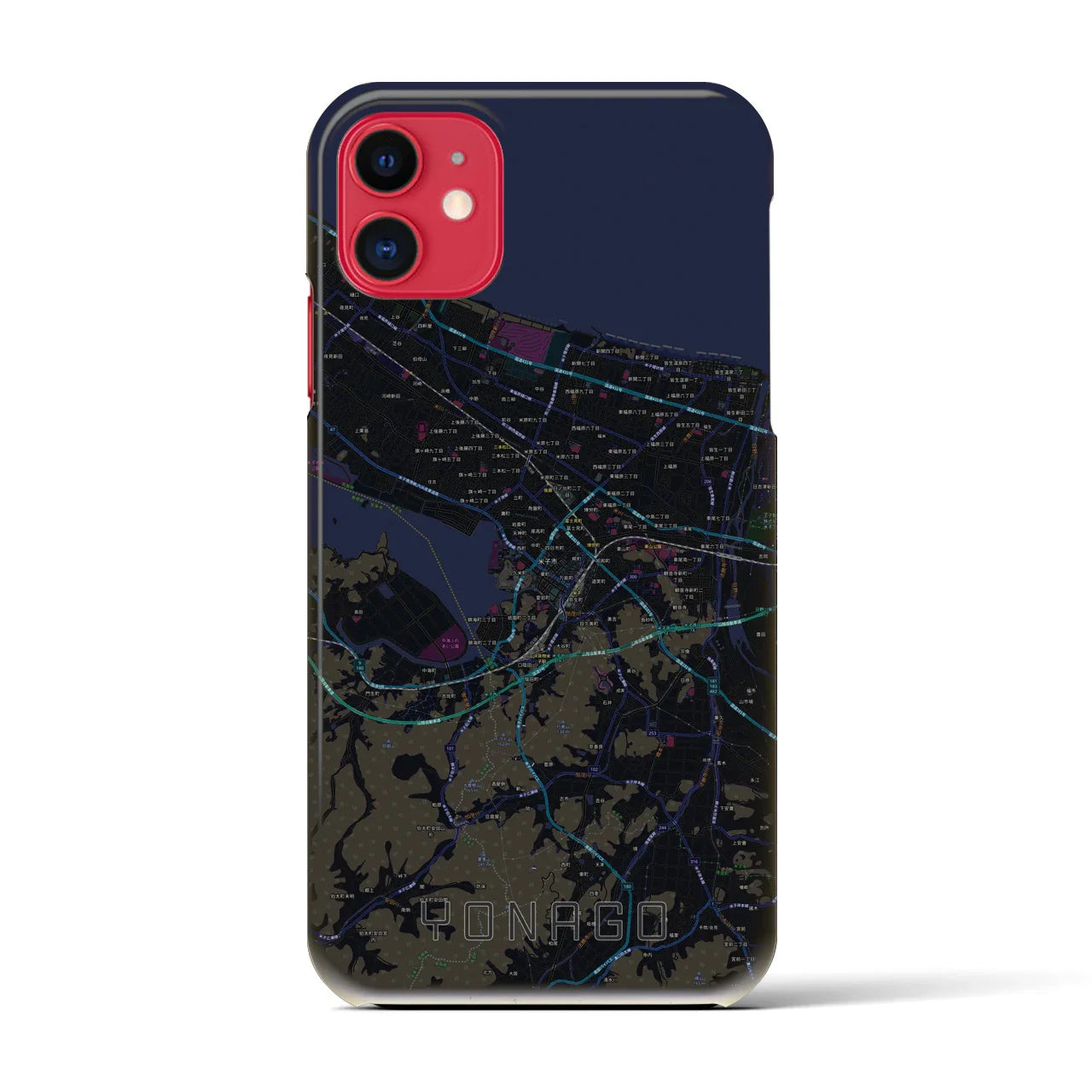 【米子(鳥取県)】地図柄iPhoneケース(バックカバータイプ)