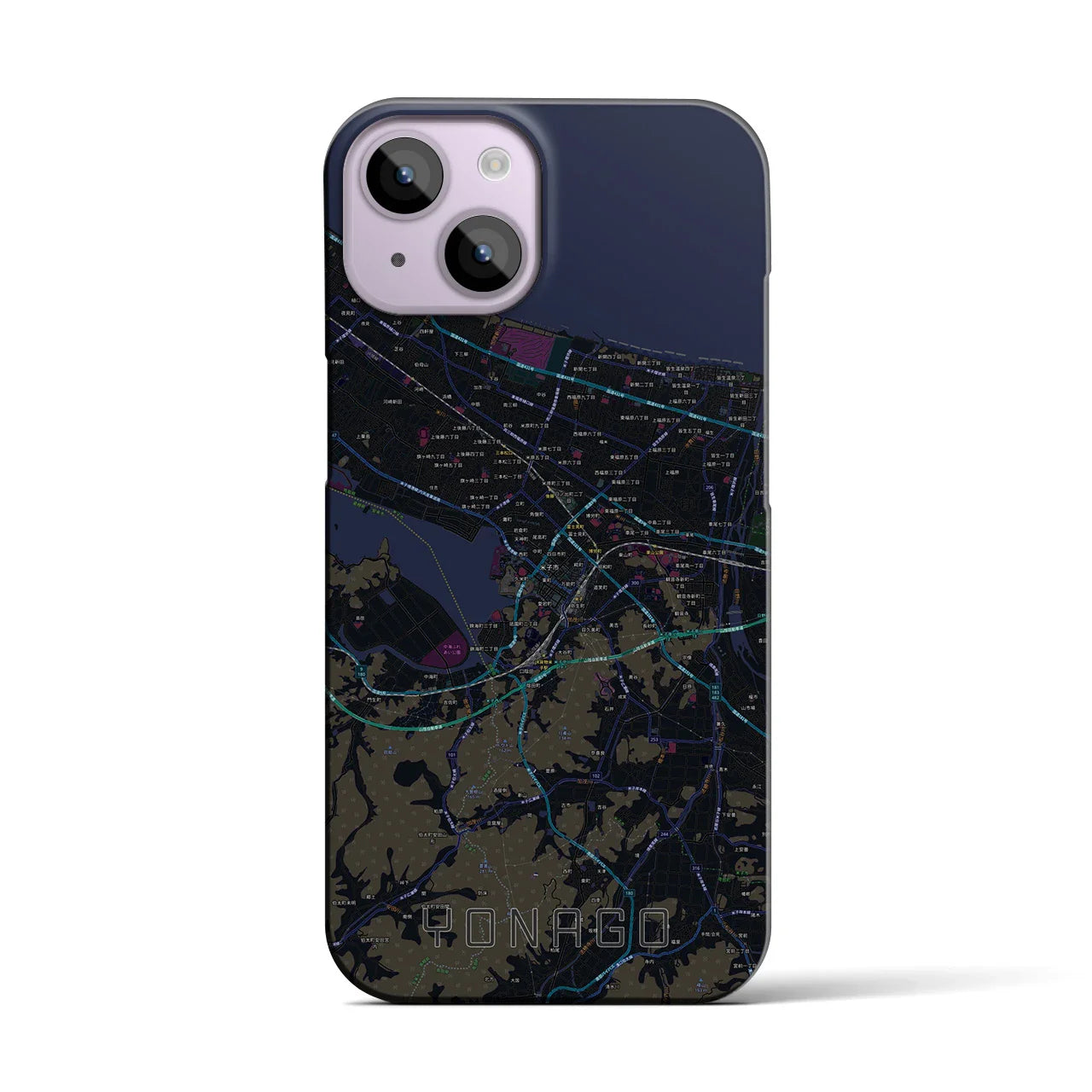 【米子(鳥取県)】地図柄iPhoneケース(バックカバータイプ)