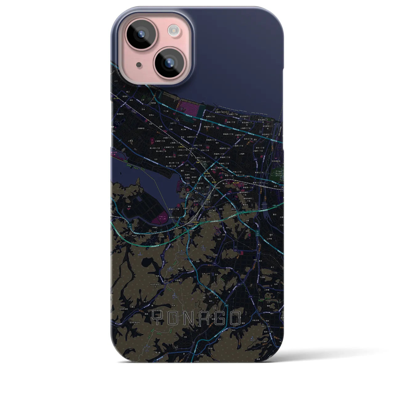 【米子(鳥取県)】地図柄iPhoneケース(バックカバータイプ)