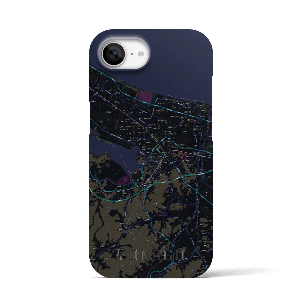 【米子(鳥取県)】地図柄iPhoneケース(バックカバータイプ)