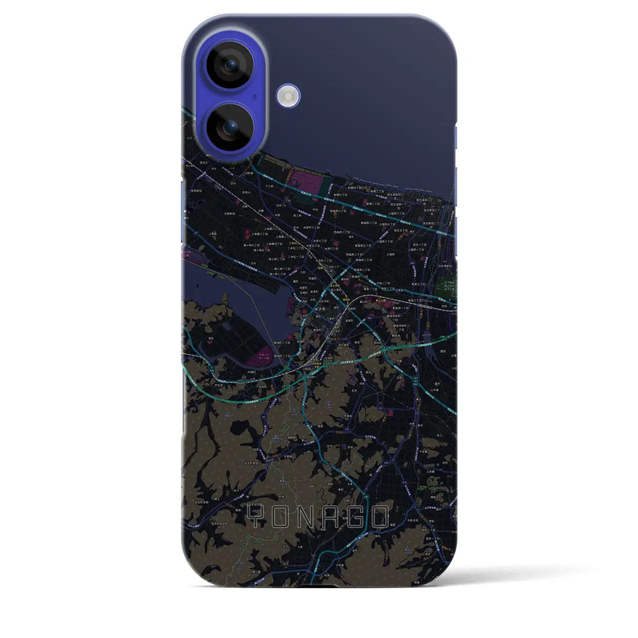 【米子(鳥取県)】地図柄iPhoneケース(バックカバータイプ)
