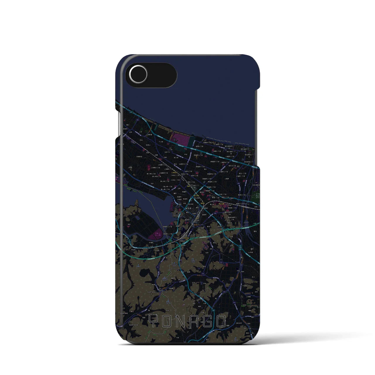 【米子(鳥取県)】地図柄iPhoneケース(バックカバータイプ)