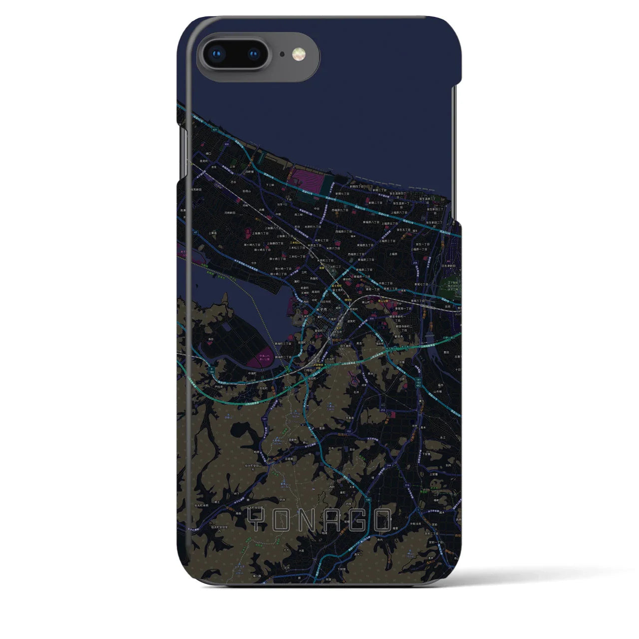 【米子(鳥取県)】地図柄iPhoneケース(バックカバータイプ)