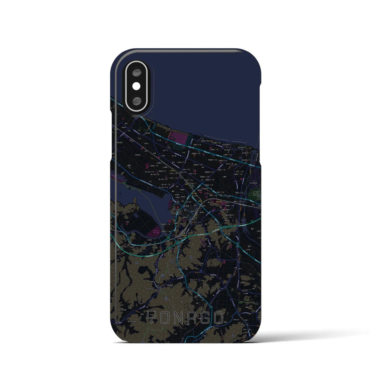 【米子(鳥取県)】地図柄iPhoneケース(バックカバータイプ)