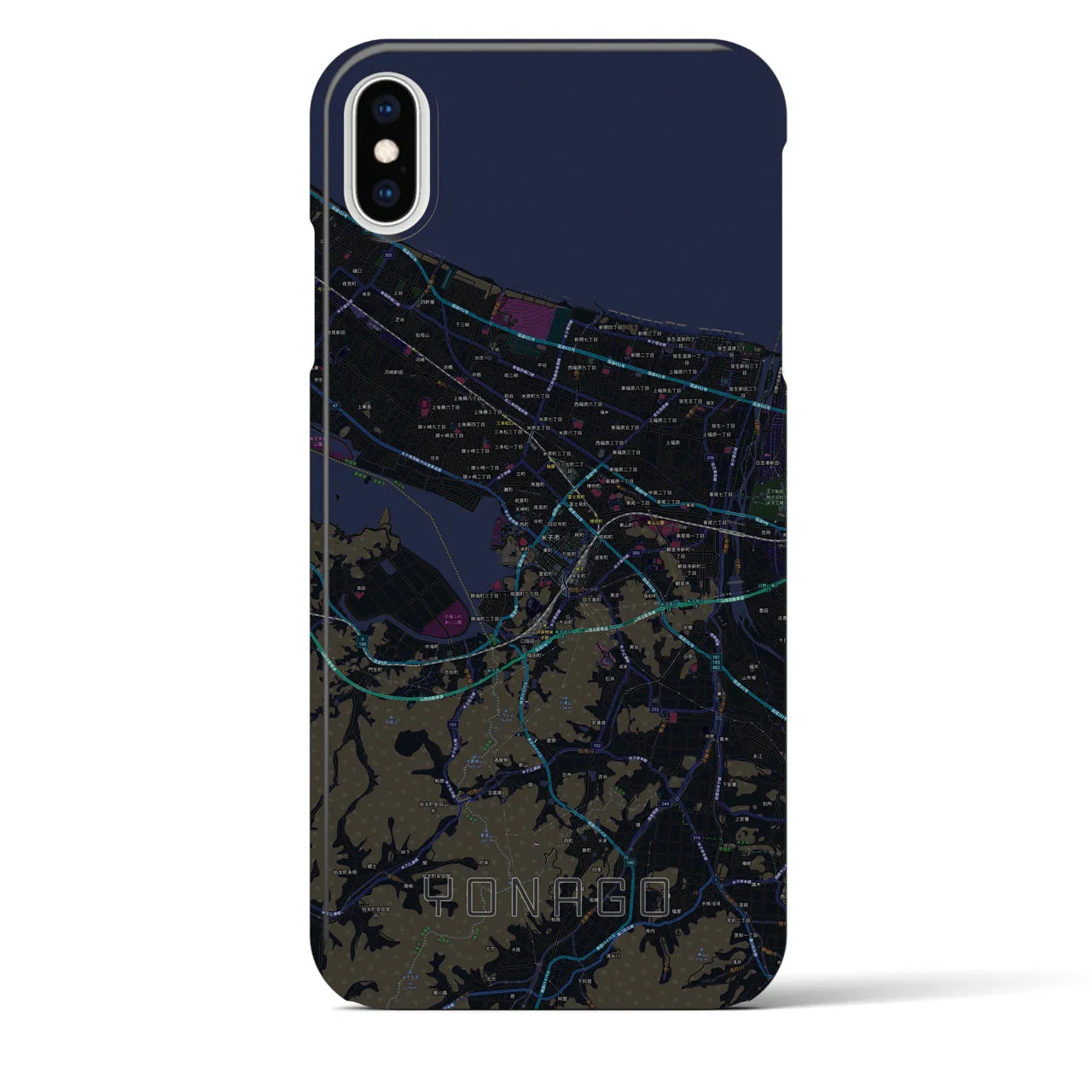 【米子(鳥取県)】地図柄iPhoneケース(バックカバータイプ)