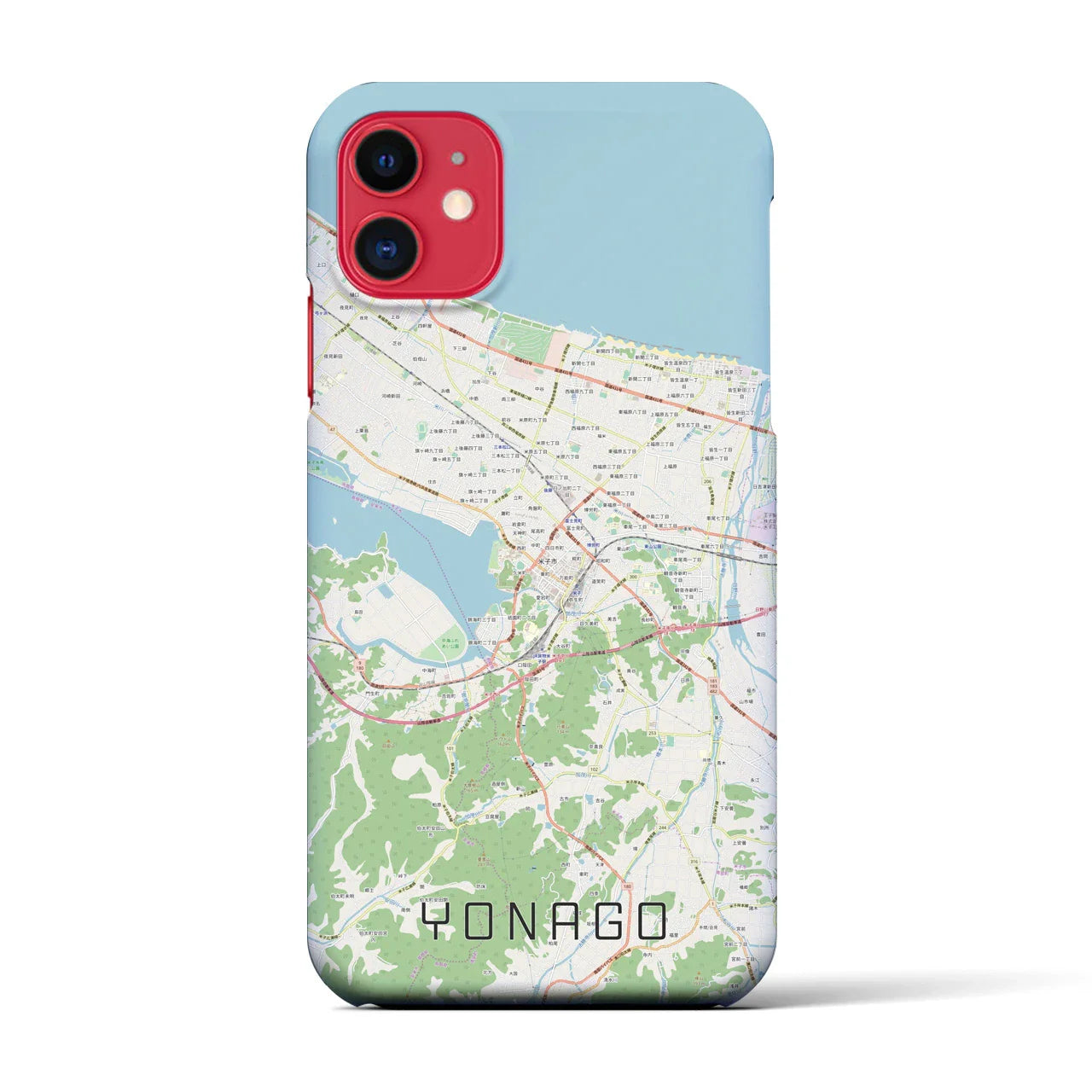 【米子(鳥取県)】地図柄iPhoneケース(バックカバータイプ)