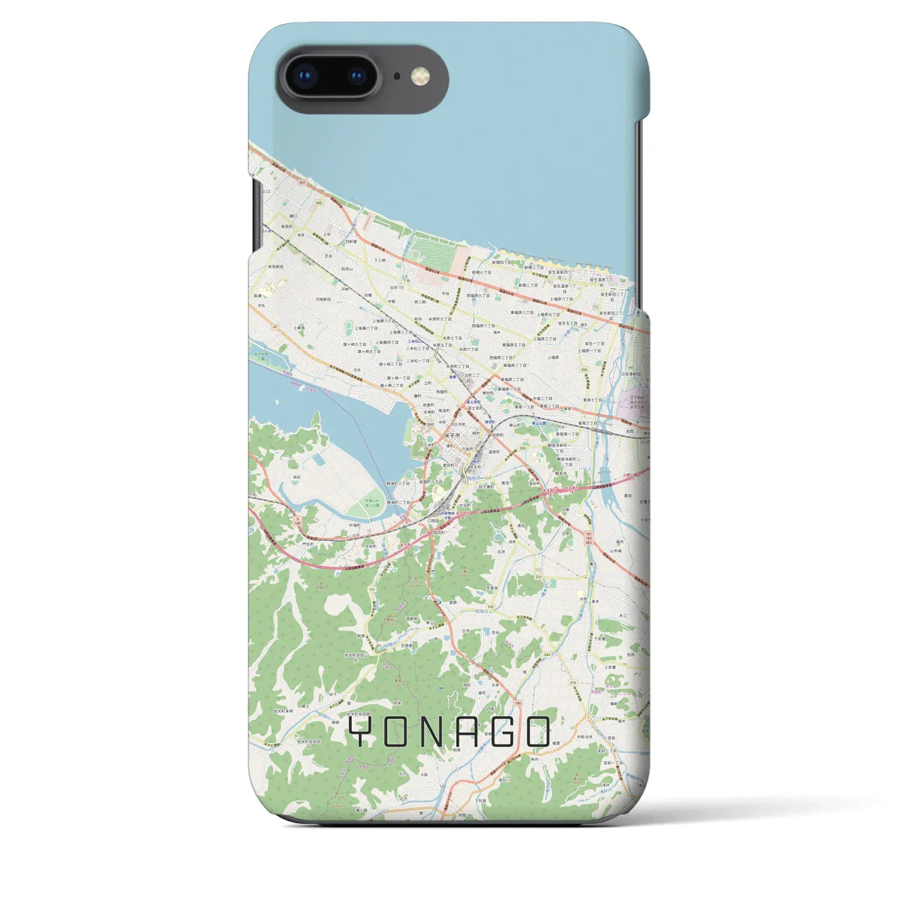 【米子(鳥取県)】地図柄iPhoneケース(バックカバータイプ)