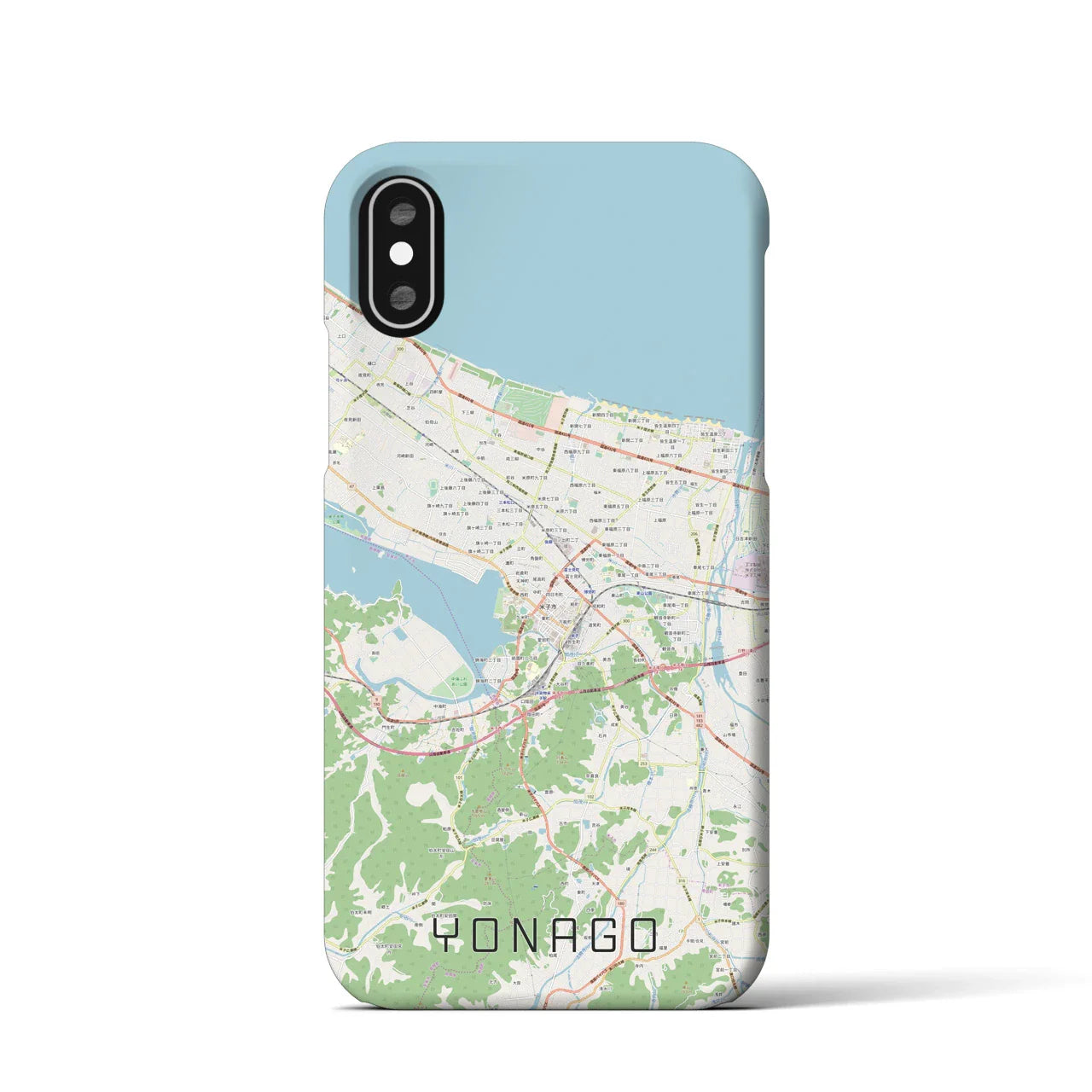 【米子(鳥取県)】地図柄iPhoneケース(バックカバータイプ)