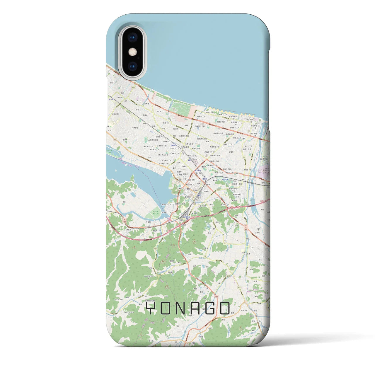 【米子(鳥取県)】地図柄iPhoneケース(バックカバータイプ)
