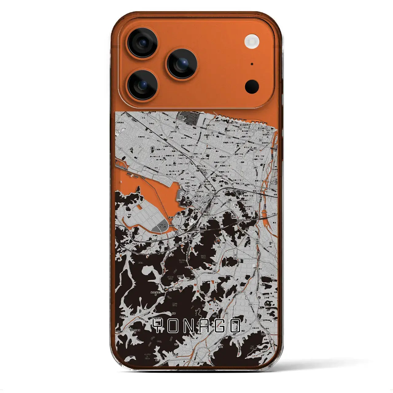 【米子(鳥取県)】地図柄iPhoneケース(クリアタイプ)モノトーン・iPhone 17 Pro Max 用