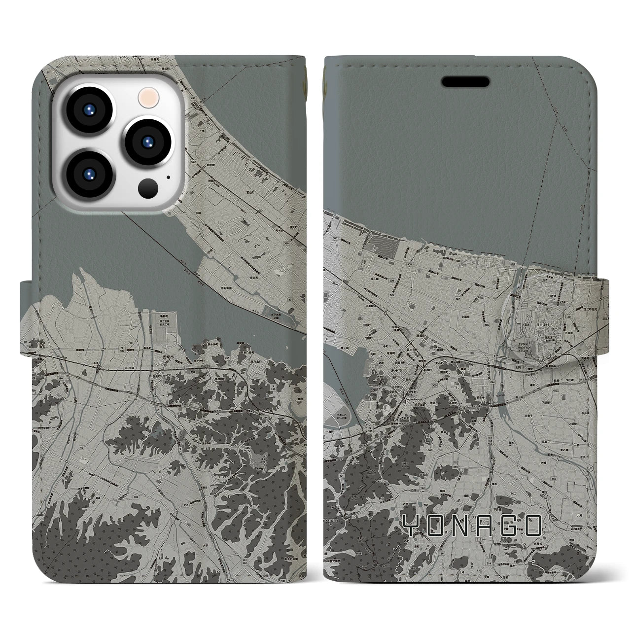 【米子(鳥取県)】地図柄iPhoneケース(手帳タイプ)