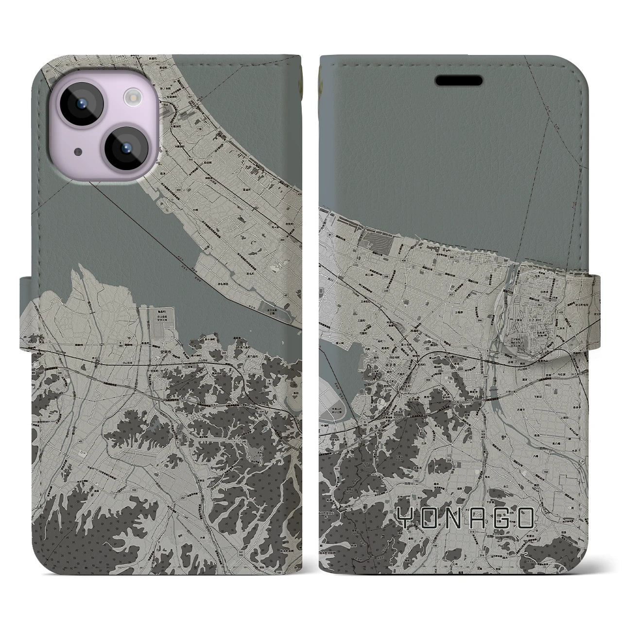 【米子(鳥取県)】地図柄iPhoneケース(手帳タイプ)