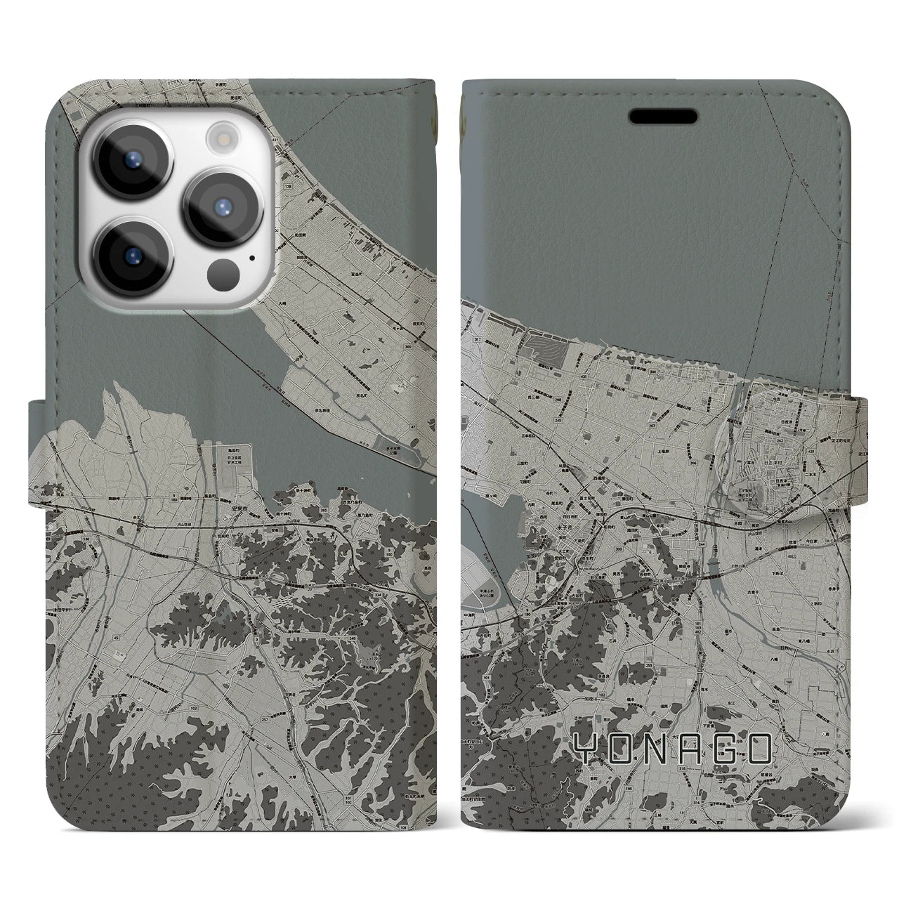 【米子(鳥取県)】地図柄iPhoneケース(手帳タイプ)