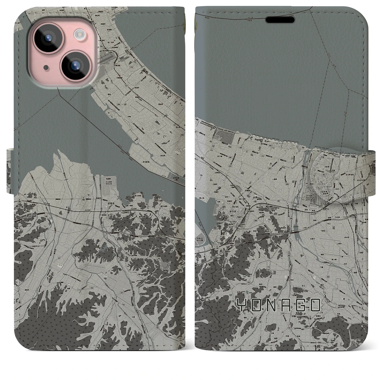 【米子(鳥取県)】地図柄iPhoneケース(手帳タイプ)