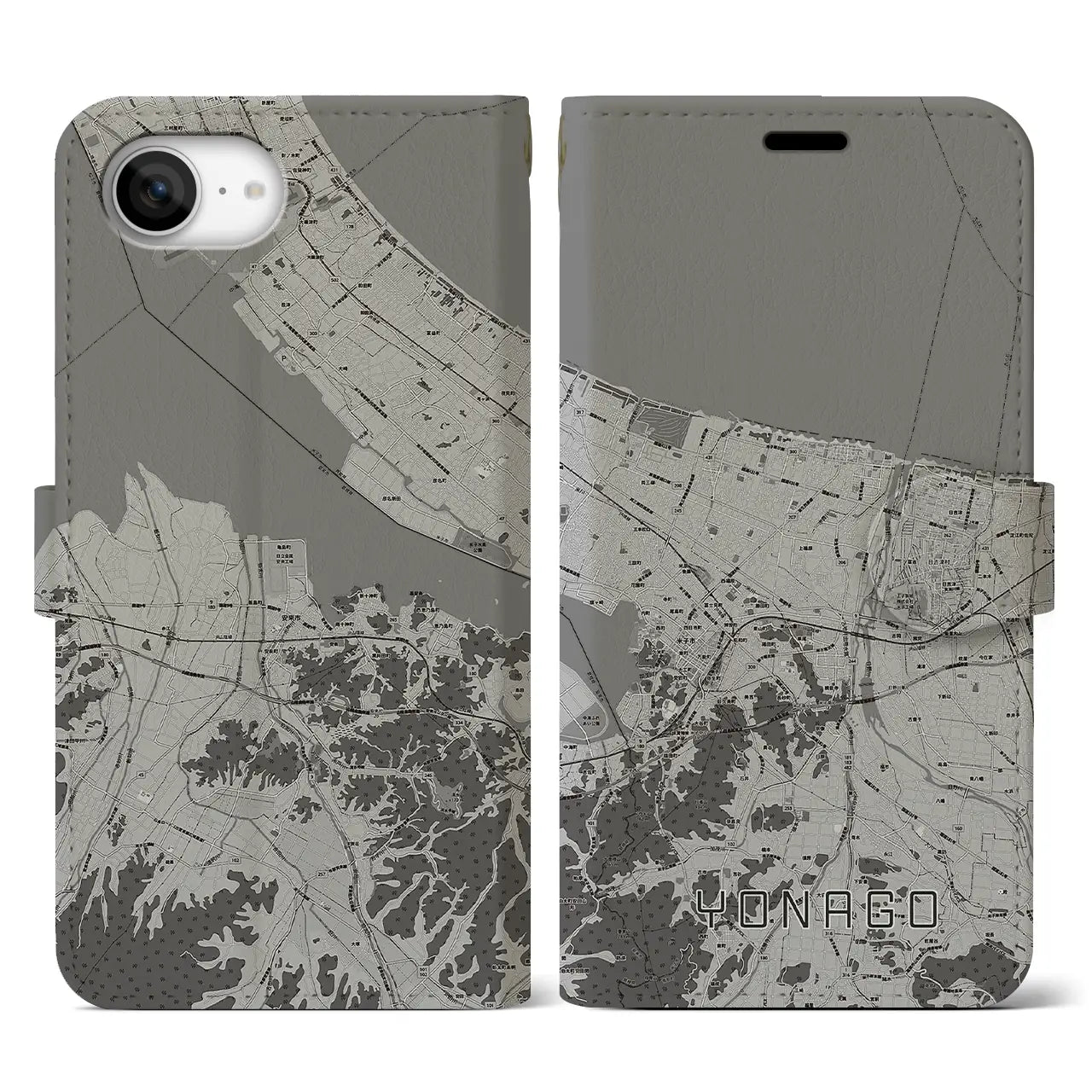 【米子(鳥取県)】地図柄iPhoneケース(手帳タイプ)