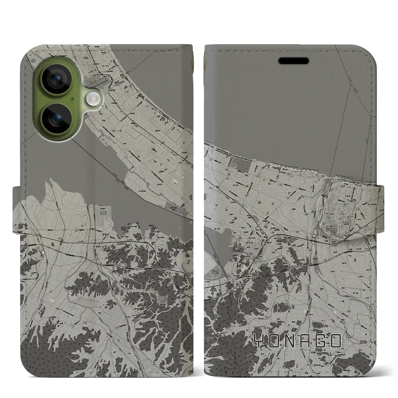 【米子(鳥取県)】地図柄iPhoneケース(手帳タイプ)