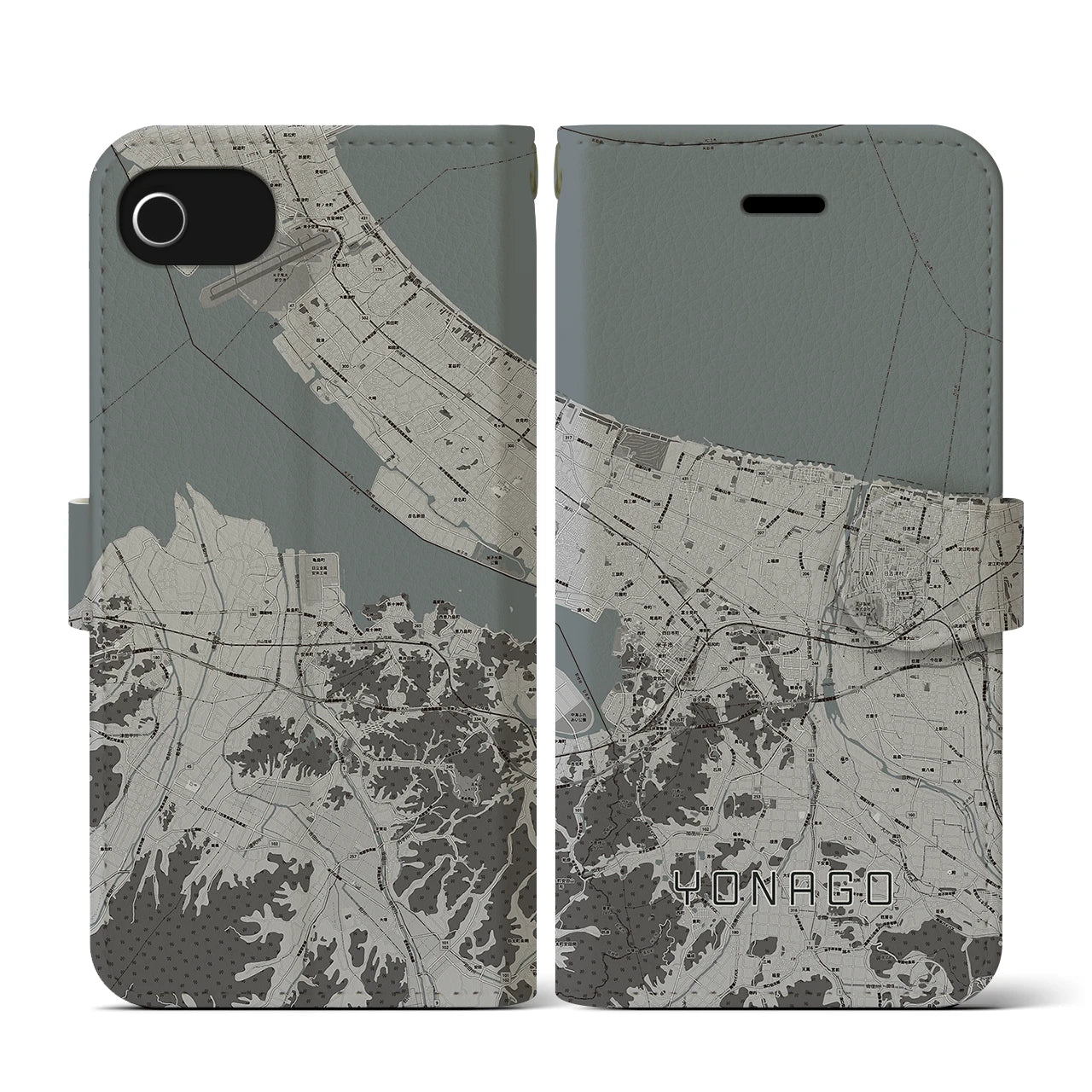 【米子(鳥取県)】地図柄iPhoneケース(手帳タイプ)