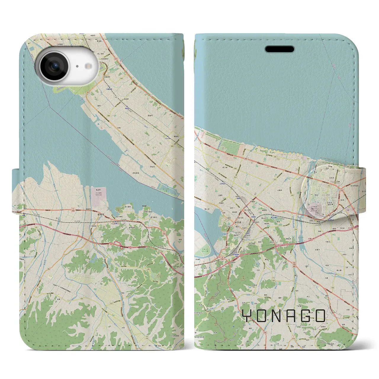 【米子(鳥取県)】地図柄iPhoneケース(手帳タイプ)