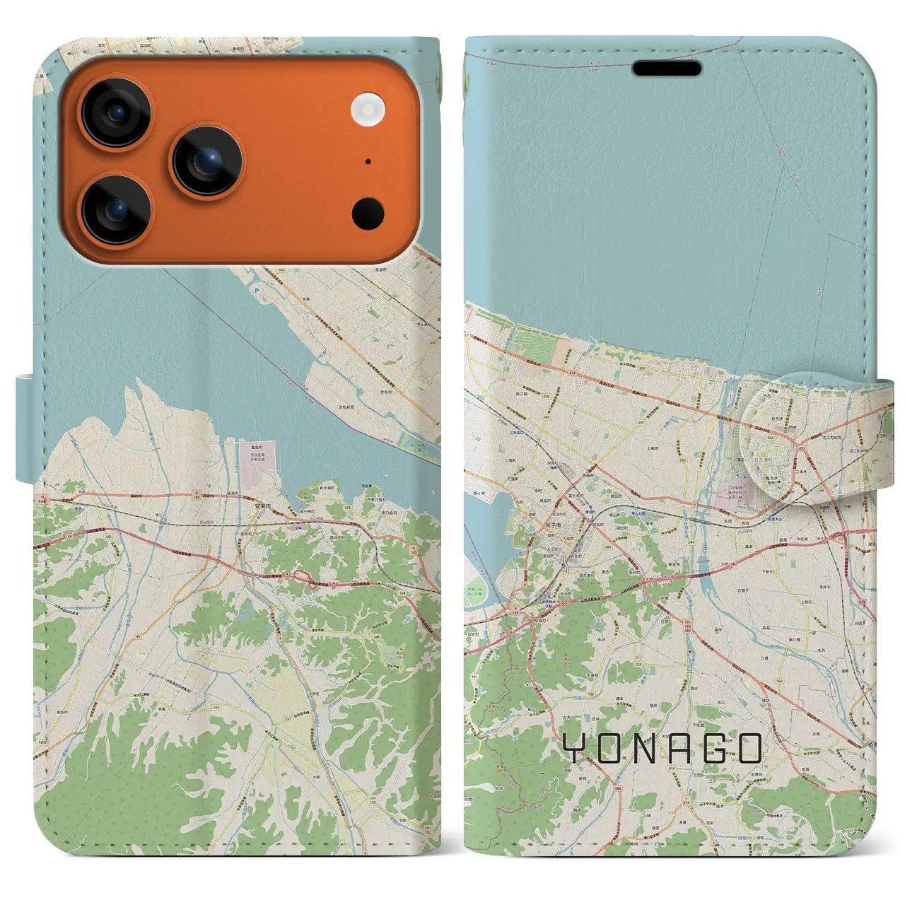 【米子(鳥取県)】地図柄iPhoneケース(手帳タイプ)