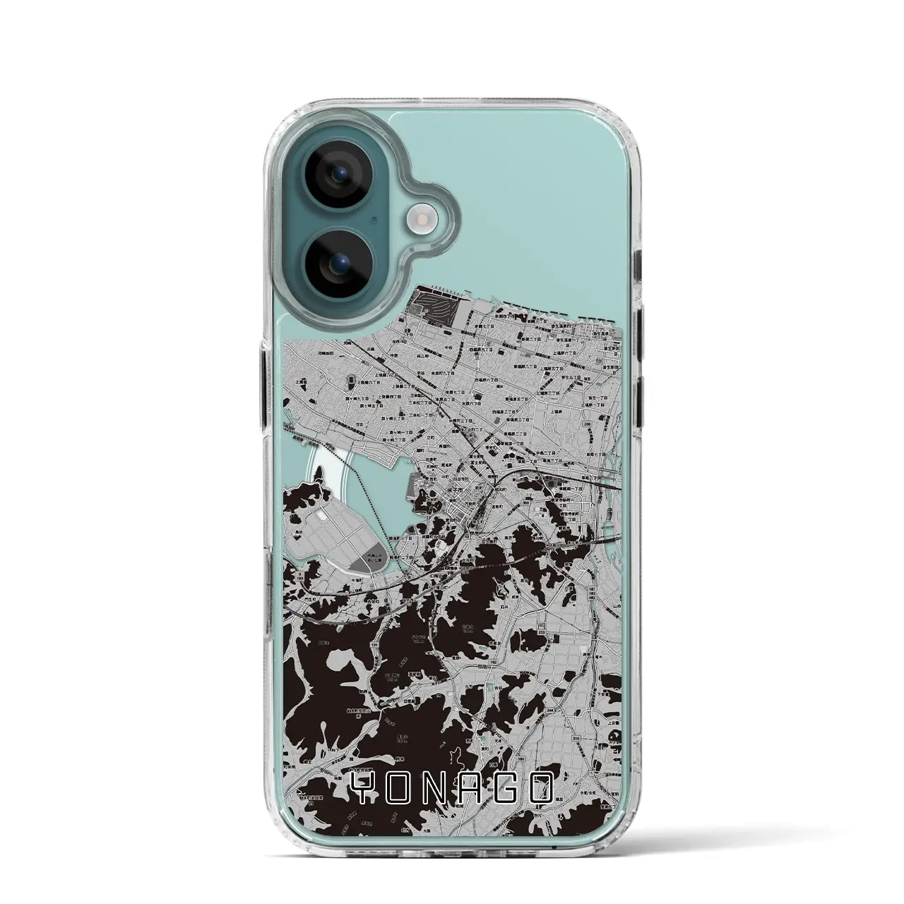 【米子(鳥取県)】地図柄iPhoneケース(MagSafeタイプ)モノトーン・iPhone 16 Pro 用