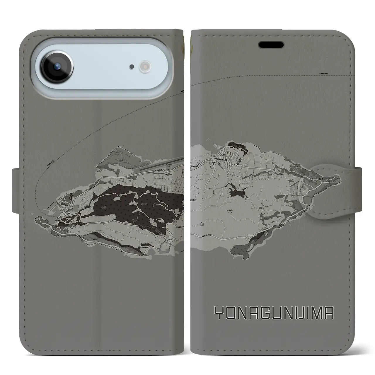 【与那国島(沖縄県)】地図柄iPhoneケース(手帳タイプ)