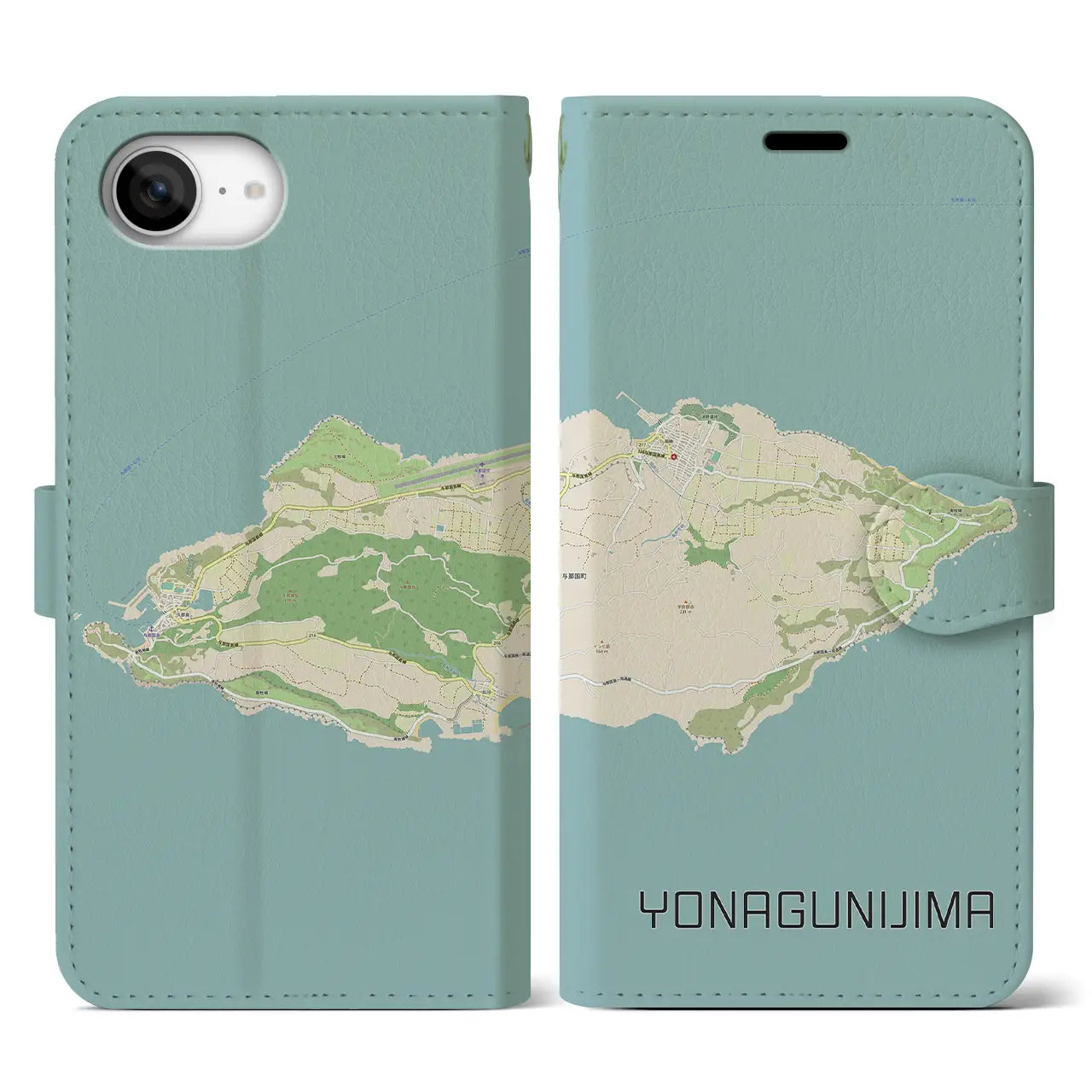【与那国島(沖縄県)】地図柄iPhoneケース(手帳タイプ)