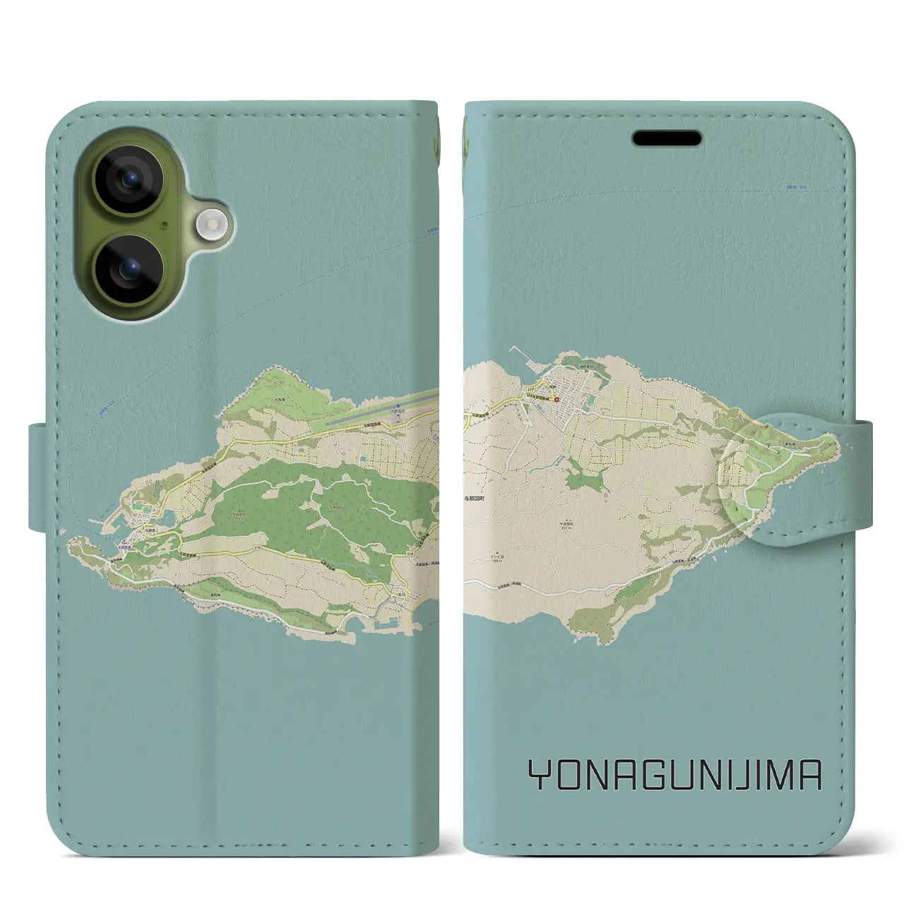 【与那国島(沖縄県)】地図柄iPhoneケース(手帳タイプ)