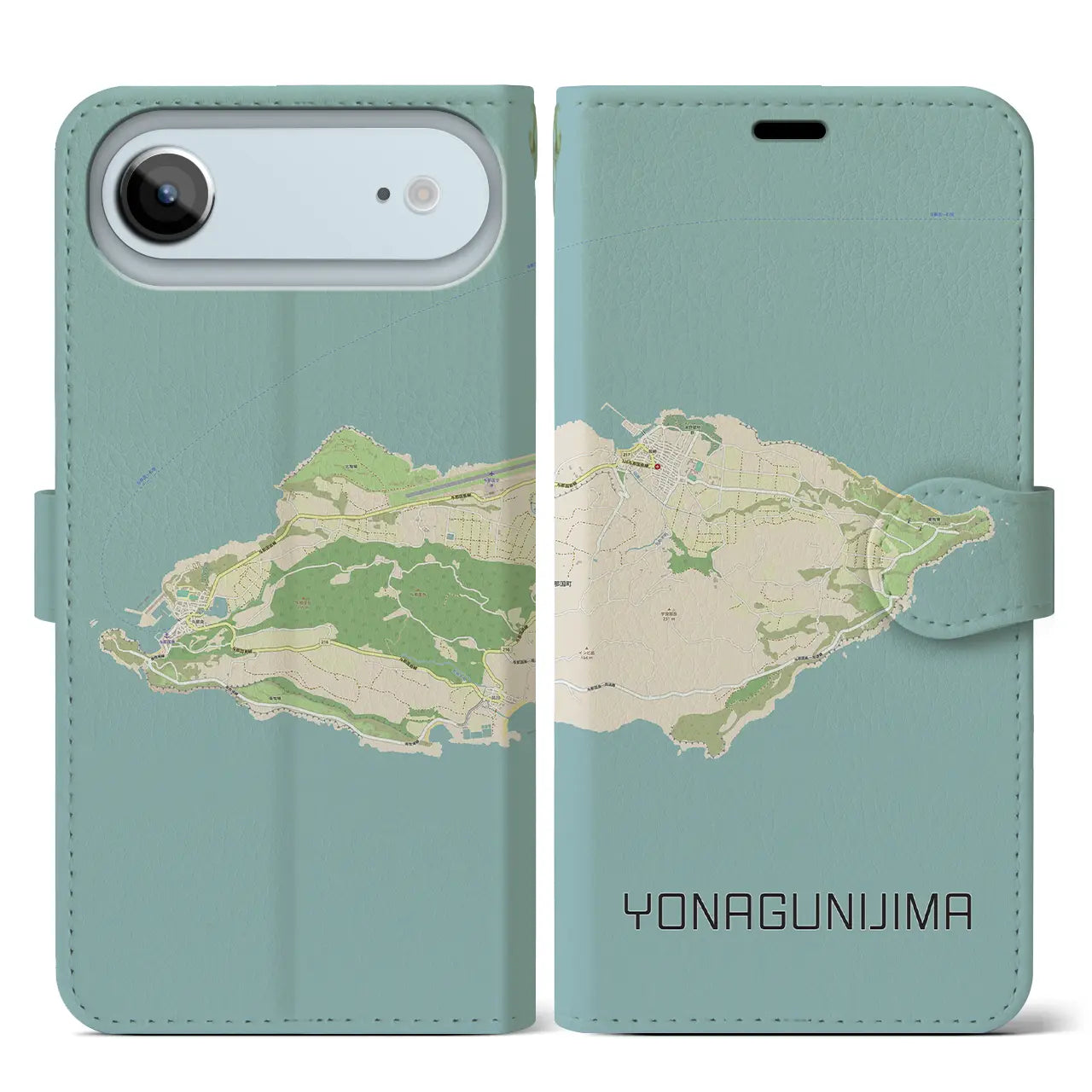 【与那国島(沖縄県)】地図柄iPhoneケース(手帳タイプ)