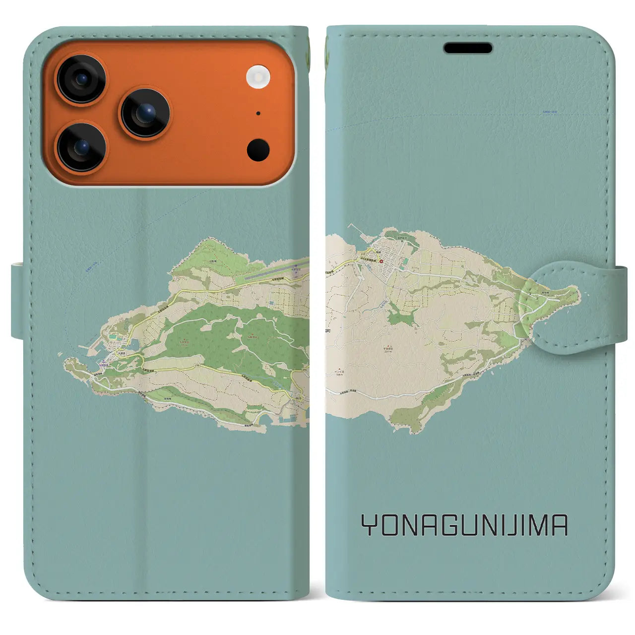 【与那国島(沖縄県)】地図柄iPhoneケース(手帳タイプ)